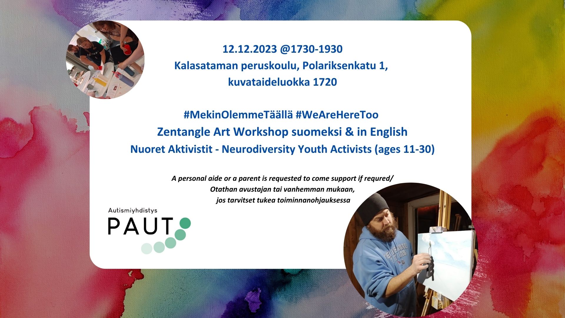 Zentangle taidetyöpajapainos